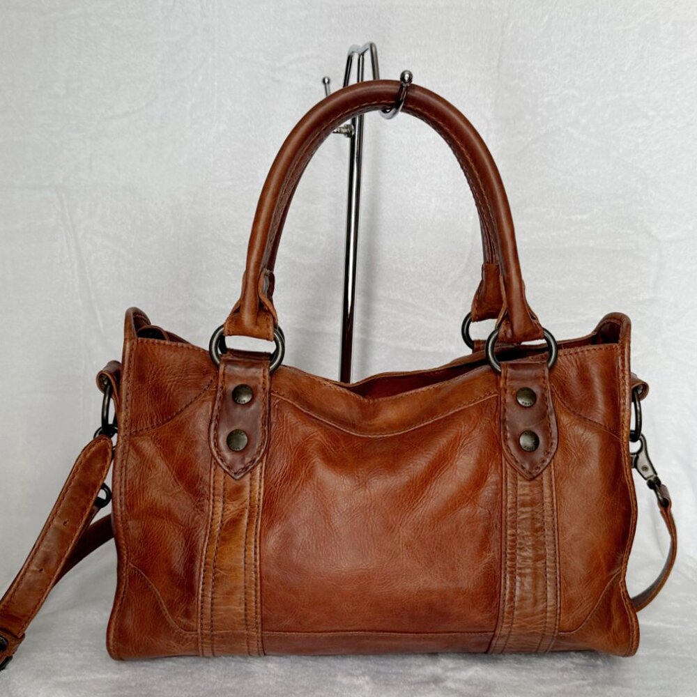 Frye Leather Distressed Melissa Saddle Satchel bag
